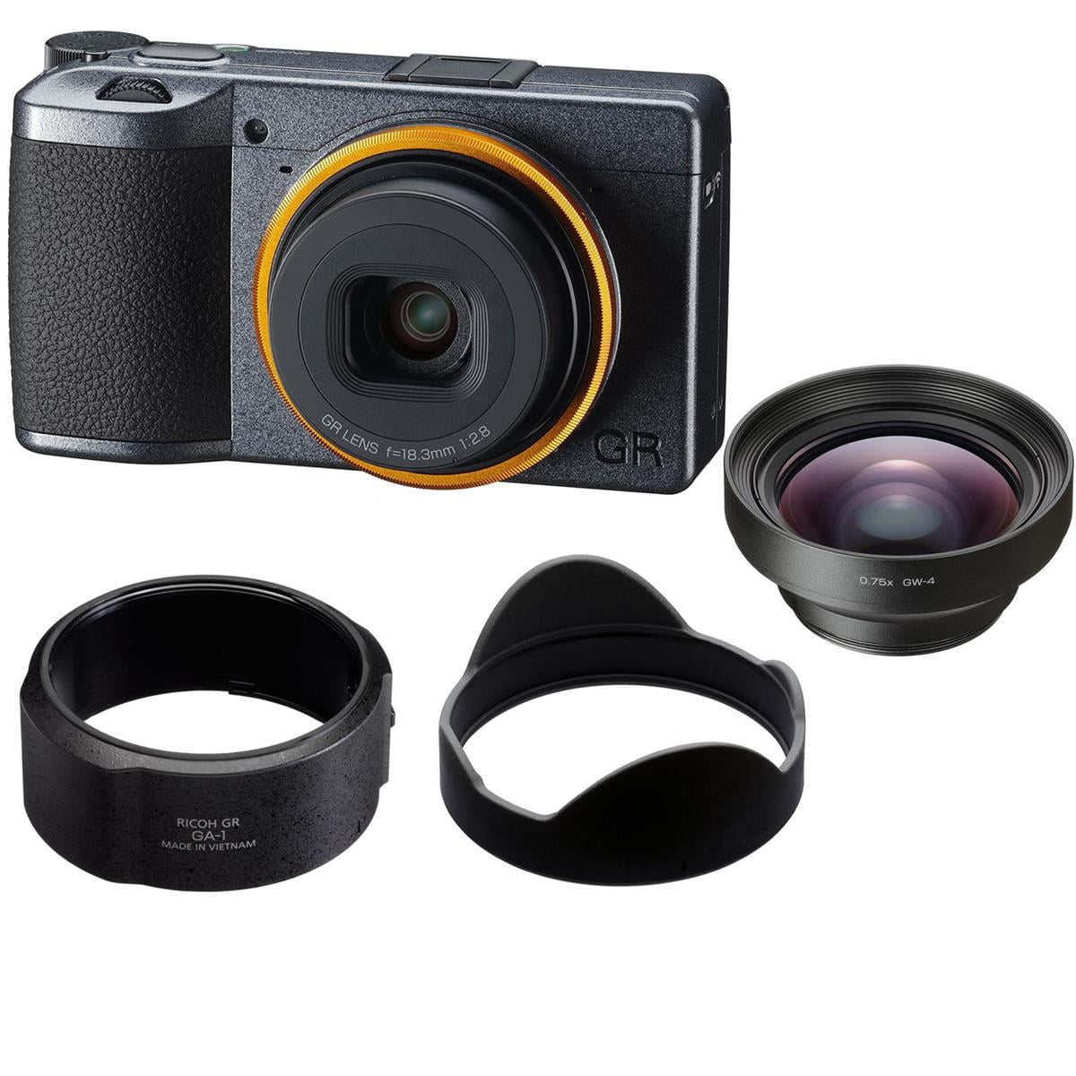 Ricoh Gr Iii Street Edition Digital Camera Bundle With Ricoh Gw 4 Wide Conversion Lens Ricoh Ga 1 Lens Adapter Walmart Com