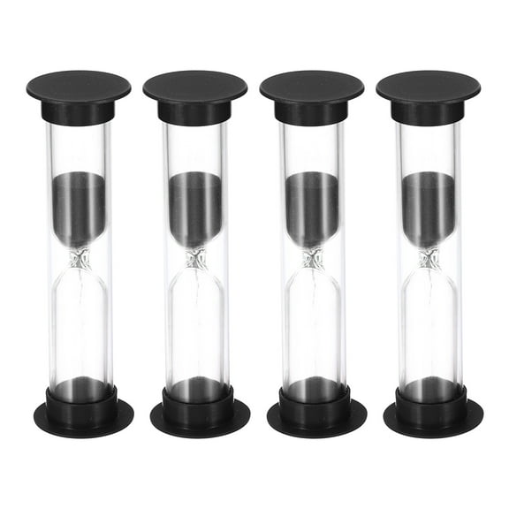 Uxcell 2 Minute Sand Timer, 4pack Small Sandy Clock, Count Down Sand Glass Black