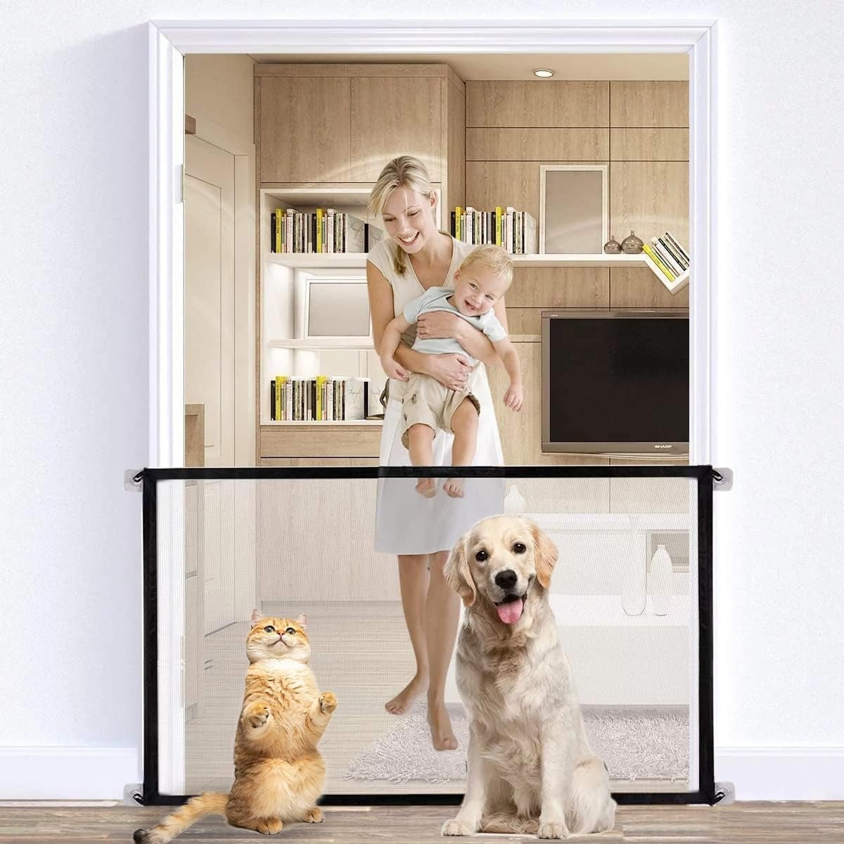 Dog gate for steps sale