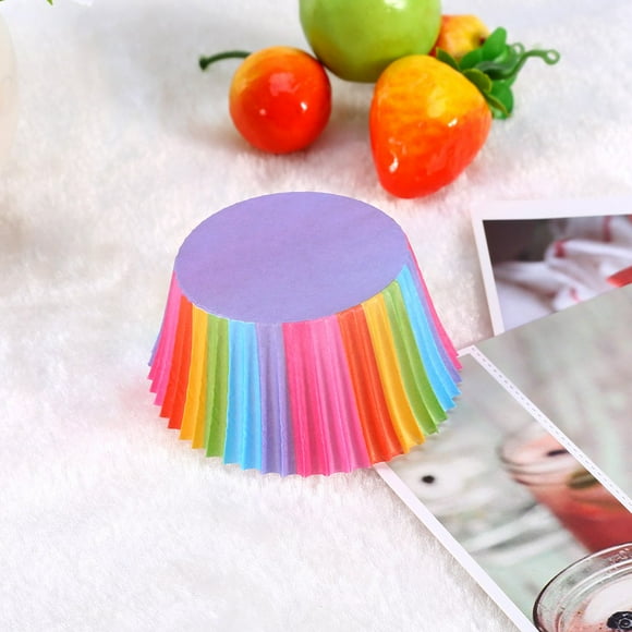 Baking Cup,100 pcs Colorful Cupcake Muffin Case Cake Paper Mold Elevated Design