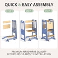 thumbnail image 3 of Toddler Standing Tower, Kids Kitchen Stool Helper 3 Levels Adjustable Height Wooden Toddler Step Stools for Learning New Skills, 3 of 11