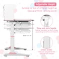 thumbnail image 5 of Infans Kids Writing Desk Student Study Table Height Adjustable w/Tilt Desktop, 5 of 7