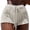 White, variant on Womens Crochet Cover Up Shorts Hollow Pattern Out High Waist Knit Drawstring Bathing Suit Solid Color Bikini Swimsuit