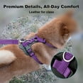 thumbnail image 2 of Plutus Pet Adjustable No Pull Dog Harness with Leather Accents, Heavy Duty Reflective Nylon Vest for Training, Hiking, Easy Walk Harness for Small, Medium, Large Dogs (Purple, XL), 2 of 8