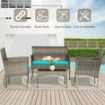 thumbnail image 4 of FDW 4-Pieces Outdoor Conversation Sets with Coffee Table, Gray/Blue, 4 of 7