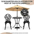 thumbnail image 6 of VINGLI 3 Pieces Patio Bistro Set, Rust-Resistant Cast Aluminum Outdoor Bistro Table and Chairs Set of 2, with Tulip Design and Umbrella Hole for Backyard, Garden, Balcony, 6 of 16