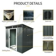 thumbnail image 6 of AENKYO Outdoor storage sheds 6FTx5FT Pent roof with Double Lockable Doors for Backyard Patio Lawn - Black, 6 of 8