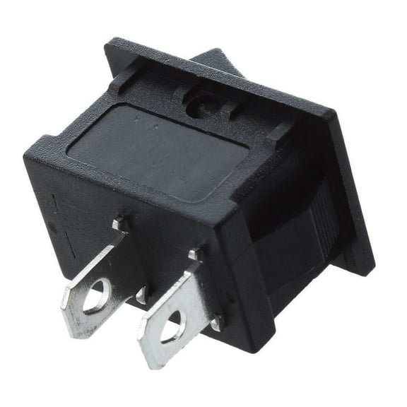 10Pcs Mini Rocker Switch 2 Pin On-Off Spst 125Vac/6A 250Vac/3A Black
