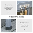 thumbnail image 4 of Outdoor Garden Wooden Potting Bench Work Station Table Tool Storage Shelf w/ Hooks, Grey, 4 of 7