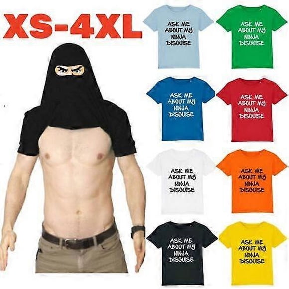 Mens Ask Me About My Ninja Disguise Flip T shirt Funny Costume Graphic Humor Tee,100% New