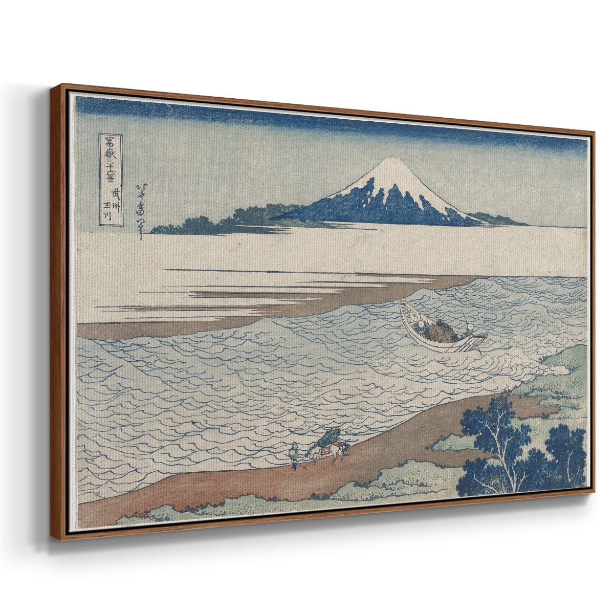 Vintage Landscape-CXXX By Wexford Home Framed in Walnut Wood Gallery Wrapped Canvas 25 in. x 37 in.