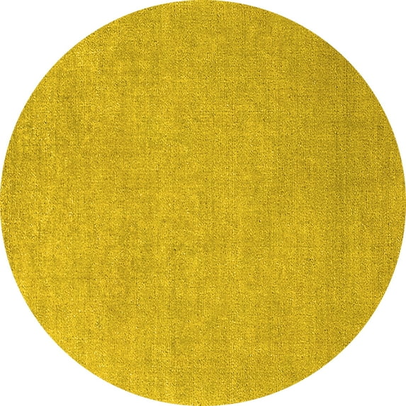 Ahgly Company Indoor Round Oriental Yellow Industrial Area Rugs, 4' Round