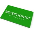 thumbnail image 2 of ADA CENTRAL SIGNS - 6" X4" Receptionist Sign - ADA Compliant Tactile Graphics Grade 2 Braille Text | Wall Mount Plastic Desk Service, Customer Assistance Sign for Office, Hotel, Schools, Hospital, 2 of 7