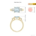 thumbnail image 4 of ANGARA Natural Square 2 ct Aquamarine and Diamond Three Stone Ring in 14K Yellow Gold for Women (Size-8mm) | March Birthstone, Anniversary, Jewelry Gift for Women | Natural Aquamarine Ring, 4 of 8