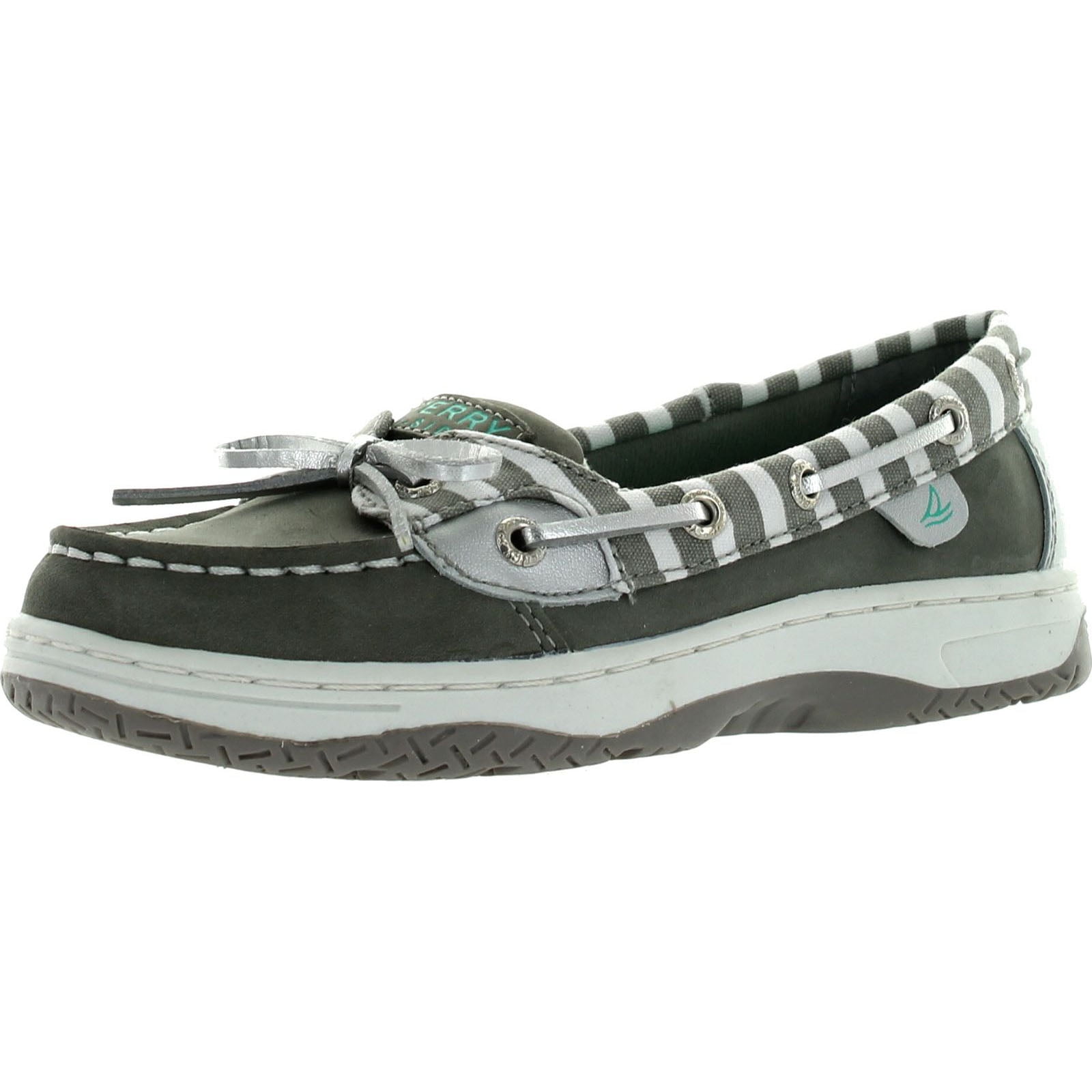 Sperry Girls Top-Sider Angelfish Boat Shoes,Grey/Silver Bretton,13