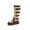 X113-Brown, variant on Girls Leather Lace Up Knee High Boots with Side Zipper Fashion Comfortable Round Toe Low Heel Combat Riding Boots Winter Tall Boots Little Kid/Big Kid,9.5-10 Years,X113-Brown