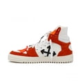 thumbnail image 2 of Off-White Men's Court 3.0 High Top Leather Suede Sneakers Orange White, 2 of 5
