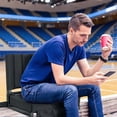 thumbnail image 2 of Portable Stadium Seat with Back Support, Folding Bleacher Chair with Cushion, Cup Holders, Storage Pockets & Shoulder Strap – Ideal for Sports Events, Camping & Picnics (Black), 2 of 8