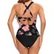 thumbnail image 2 of Set de Tankini Delantero de Frente Doble tirasTraje de baño de Dos Piezas Negro - Impresión CH Negro - Impresión CH Xishao ropa, 2 of 2