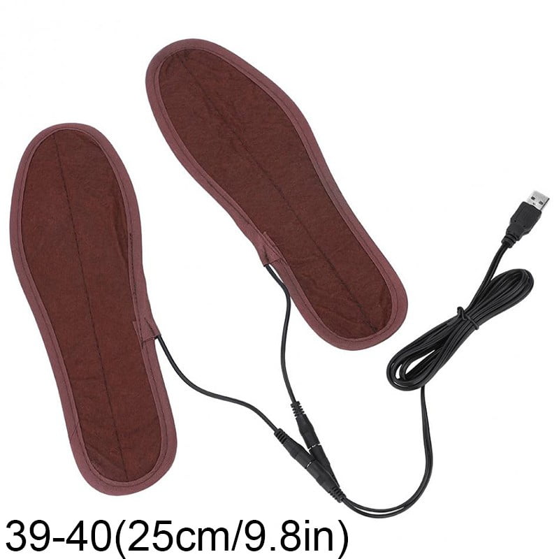 2Pack USB Electric Heated Shoe Insole Sock Feet Pads Heater Winter Warmer Insole 