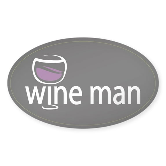 CafePress - Wine Man Oval Sticker - Sticker (Oval)