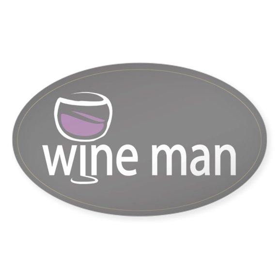 CafePress - Wine Man Oval Sticker - Sticker (Oval)