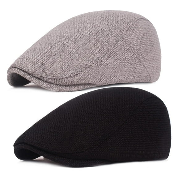 Holzlrgus 2PCS Newsboy Hat Flat Cap Beret Gatsby Cap Buckle Adjustable Classic