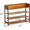 thumbnail image 4 of Bamboo Shoe Rack Organizer, 4 Tier Shoe Shelf Storage Organizer, for Entryway, Hallway, and Closet (Brown-31.5), 4 of 14