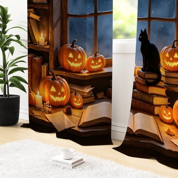 Tchckioa Halloween 42x63 Inch Blackout Curtains,Privacy Protection Grommet Drapes for Apartment Decor,2 Panels