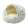thumbnail image 1 of Mascota Perrera Cama relajante Nido redondo Peluche cálido Snooze 60cm Gris Yuyangstore felpa gatos perros cama, 1 of 8