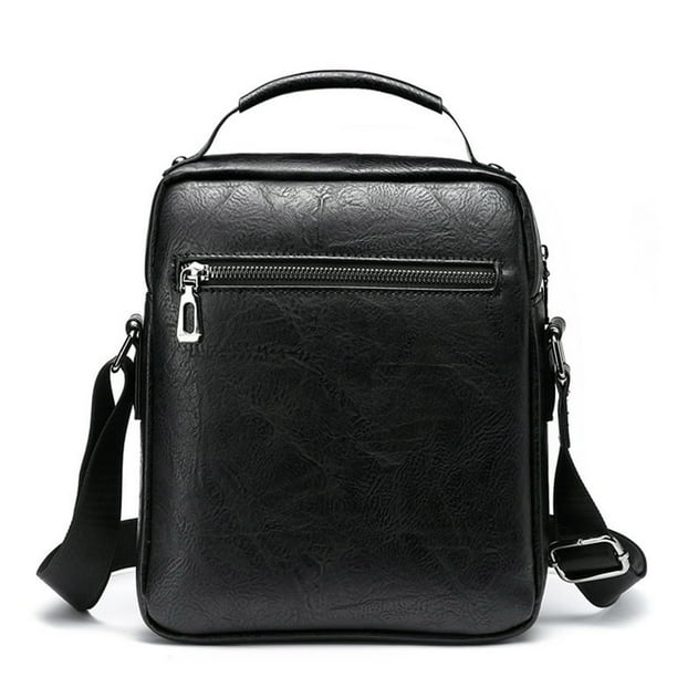 WEIXIER Men's Crossbody Bag Leather Small Business Shoulder