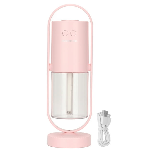 Minihumidificador portátil giratorio de 360° 2 modos de pulverización Minihumidificador para coche para el hogar, la oficina, viajesRosa