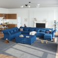 thumbnail image 4 of LLappuil 179" Modular Sectional Sofa, 14 Seat Modular Sectional Sofa with 5 Storage Ottoman, 25.6“ Seat Deep Sofa Blue, 4 of 8