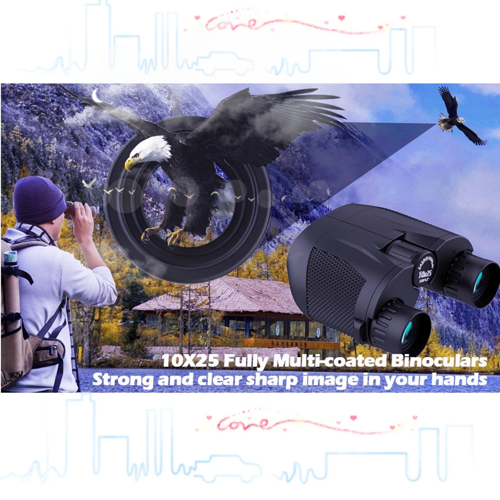 Adjustable Focus 10x25 Binoculars Twistable Eye Mask for Comfortable Viewing for Adults Kids