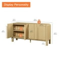 thumbnail image 5 of Modern 63" Wooden Sideboard Buffet Cabinet with Storage, Mid-century Credenza with Doors and Adjustable Shelves for Kitchen Living Room, Dining Room, 5 of 8