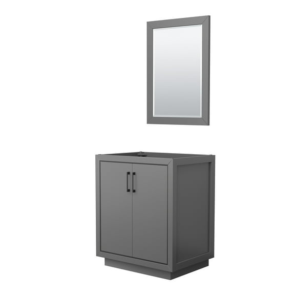 Wyndham Collection Wcf1111-30S-Cx-M24 Icon 30" Single Free Standing Vanity Cabinet - Dark