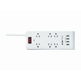 thumbnail image 3 of Tripp Lite 15ft 6-Outlet 4 USB Surge Protector Power Strip White TLP64USBRA15, 3 of 8
