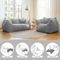thumbnail image 5 of Single Bean Bag Chair with Armrests Cozy Fluffy Teddy Fleece Lazy Floor Sofa Chair Bean Bag Fluffy Lazy Sofa Tufted Bean Bag Couch for Living Room, Bedroom & Dorm, 5 of 9