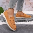 thumbnail image 4 of Rokment Women's Slip on Penny Loafers Oxfords Dress Shoes Fashion Casual Suede Walking Non Slip Work Sneakers for Woman Spring Fall Orange Size 9, 4 of 7