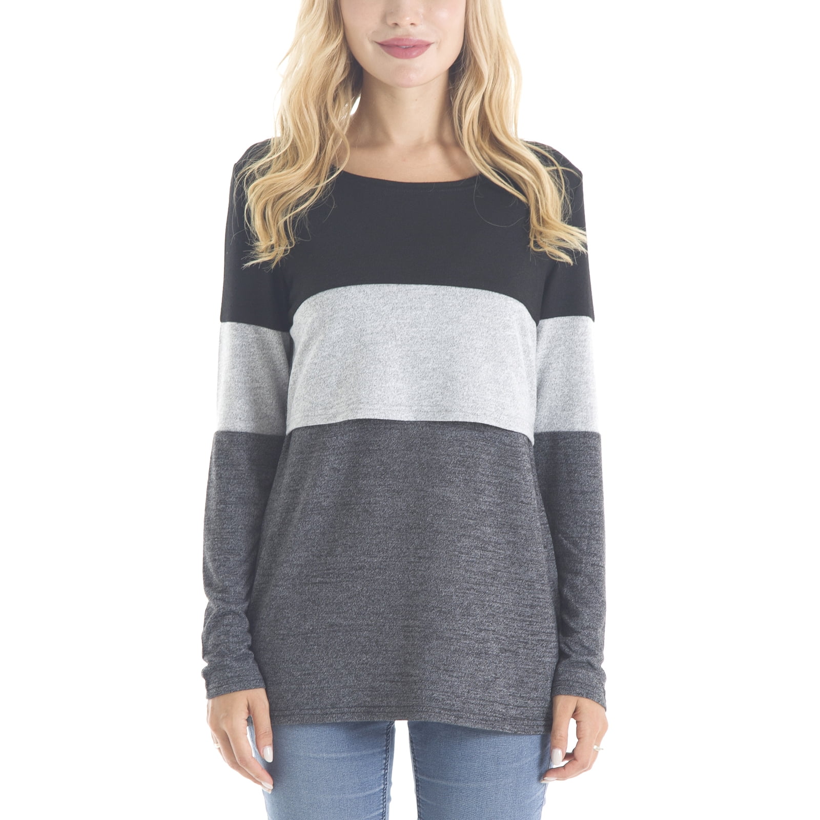 Bearsland Female Long Sleeve Maternity Nursing Top Breastfeeding Shirts 3-Pack