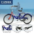 thumbnail image 3 of FICISOG Adult Tricycles for Women, 24 Inch 7 Speed 3 Wheel Bike for Adult w/Large Basket, Double-Wall Wheel Rims, Cruiser Trike for Seniors Shopping Picnic, 3 of 9