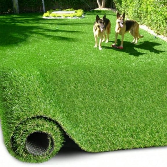 Artificial Turf Grass 4 FT 10 in × 8 FT Realistic Fake Grass Rug with Drainage 0.8 Height Outdoor Indoor Synthetic Grass Carpet Mat for Dogs Balcony Patio Backyard Customized