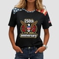 thumbnail image 2 of vigerkar 4th of July Outfits for Women USA Patriotic Shirts for Women Short Sleeve Red White and Blue Shirts American Flag Summer Tops (Light Gray, 4XL), 2 of 6