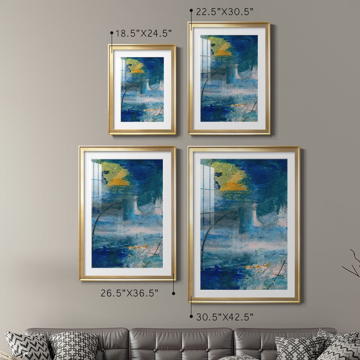 Wexford Home Spring Winds I Premium Framed Print, 26.5" x 36.5" - Ready to Hang, Gold (Set of 2)