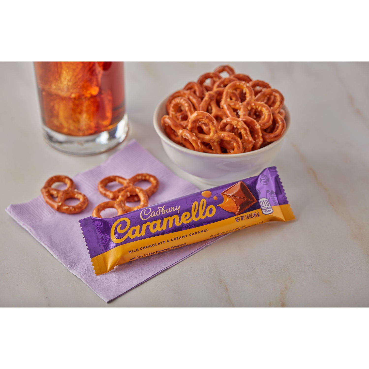 Cadbury Caramello Milk Chocolate Caramel Candy, Bars 1.6 oz, 18 Count