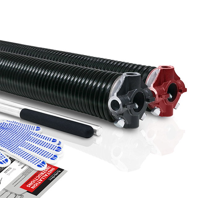 Garage Door Torsion Spring Set - 2 Springs (0.207"x2"x23") With Winding Bars & Gloves, 18,000+ Cycles