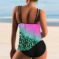 thumbnail image 4 of pimelu Bathing Suit Womens Swimsuits Tankini Set for Women Two Piece Swimsuits Plus Size Swimsuit Summer Vintage Leopard Strap Tank Top Swimwear Ladies Modest Beachwear, 4 of 6