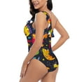 thumbnail image 4 of Haiem Dinosaurs in Space Women's One Piece Swimsuits Tummy Control One Shoulder Bathing Suits Ruffle Swimwear-X-Large, 4 of 8