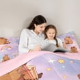 thumbnail image 4 of Erosebridal Kawaii Animals Capybara 7-Piece Twin Bedding Sets,Pink Bow Stars Cute Rainbow Bedding Comforter Set For Kids Girls ,Reversible Pink, 4 of 7