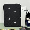 thumbnail image 7 of Black Quilted Laptop Sleeve Bag with Bow Detail Large Size, 7 of 7